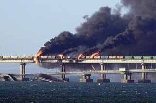 Explosion damages bridge linking Crimea and Russia
