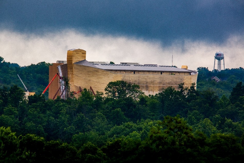 Ark Encounter, a 100 million USD, 510-foot-long re-creation of Noah's Ark is seen in Williamstown Kentucky, USA, 04 July 2016. Ark Encounter is the brainchild of Australian-born creationist Ken Ham; it was built with the help of state tax incentives and the sale of 62 million USD in junk bonds. EPA/JIM LO SCALZO