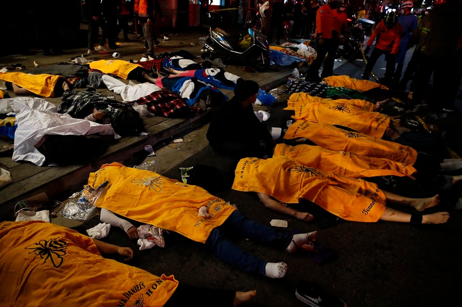 Victims in Seoul's Itaewon district after a stampede during Halloween parties in Seoul, South Korea, Oct. 30, 2022. Jeon Heon-Kyun, EPA-EFE