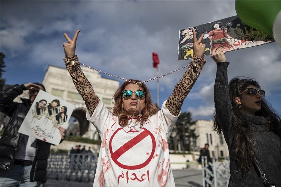 Protesters take part in a freedom rally for Iranian Women in Istanbul, Turkey, November 6, 2022. After the death of Mahsa Amini the Iranian people, especially women and youth, took to the streets to protest against the cruel treatment of the population. Erdem Sahin, EPA-EFE