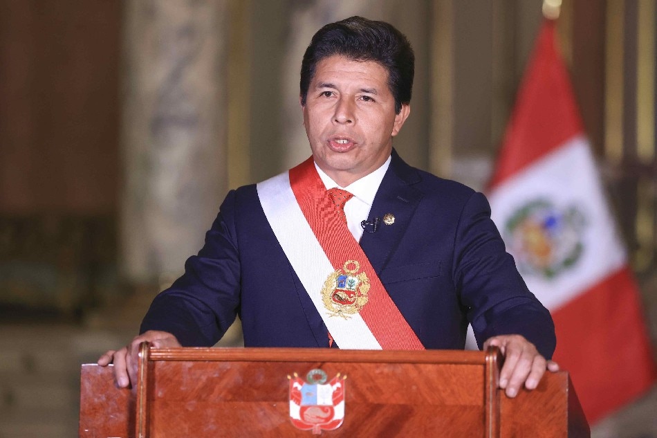 Peruvian President Pedro Castillo announces that he will be renewing his Cabinet after confirming that Prime Minister Anibal Torres resigned on Nov. 24, in Lima, Peru, Nov. 25, 2022. Torres resigned after the Congress refused to hold a confidence vote that he presented last week. Paolo Aguilar, EPA-EFE/File