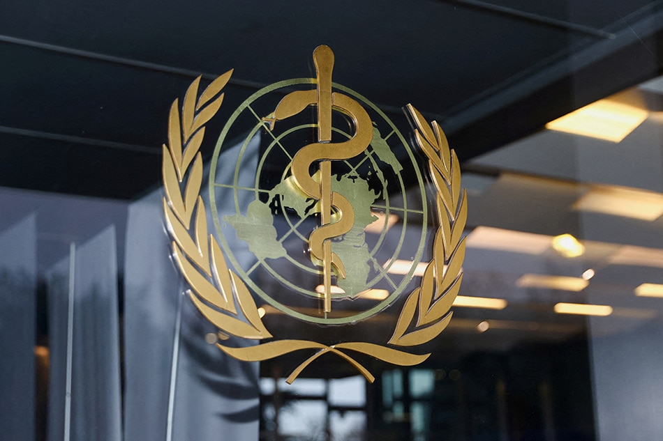 The World Health Organization logo is pictured at the entrance of the WHO building, in Geneva, Switzerland, December 20, 2021. Denis Balibouse, Reuters File Photo