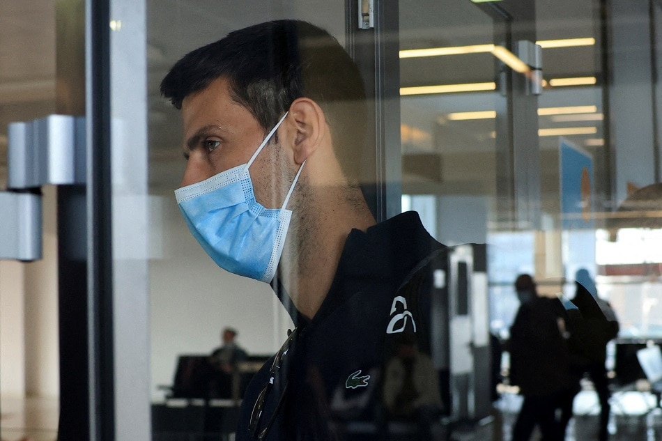 Serbian tennis player Novak Djokovic arrives at Nikola Tesla Airport in Belgrade, Serbia January 17, 2022, after the Australian Federal Court upheld a government decision to cancel his visa to play in the Australian Open. Christopher Pike, Reuters