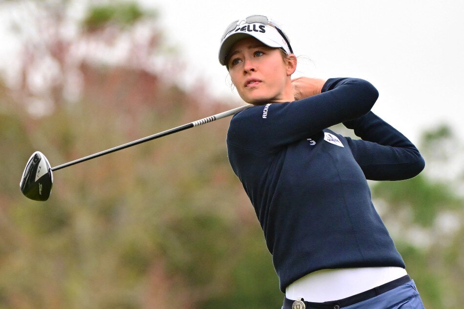 Nelly Korda of the United States plays her shot from the third tee during the third round of the 2022 Hilton Grand Vacations Tournament of Champions at Lake Nona Golf & Country Club on January 22, 2022 in Orlando, Florida. Julio Aguilar, Getty Images/AFP.