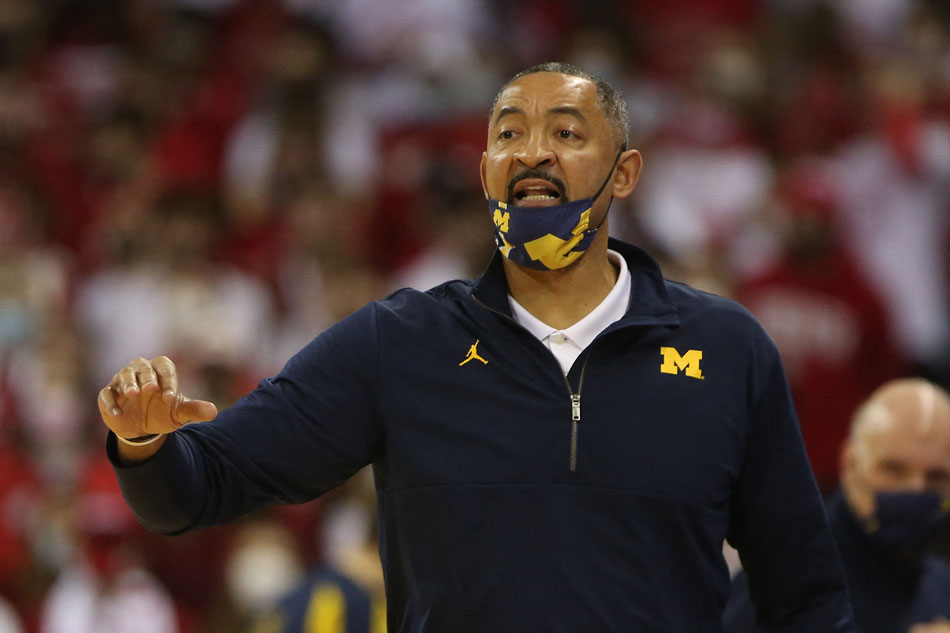 Michigan Wolverines head coach Juwan Howard directs his team during the game with the Wisconsin Badgers at the Kohl Center. Mary Langenfeld, USA TODAY Sports/Reuters.