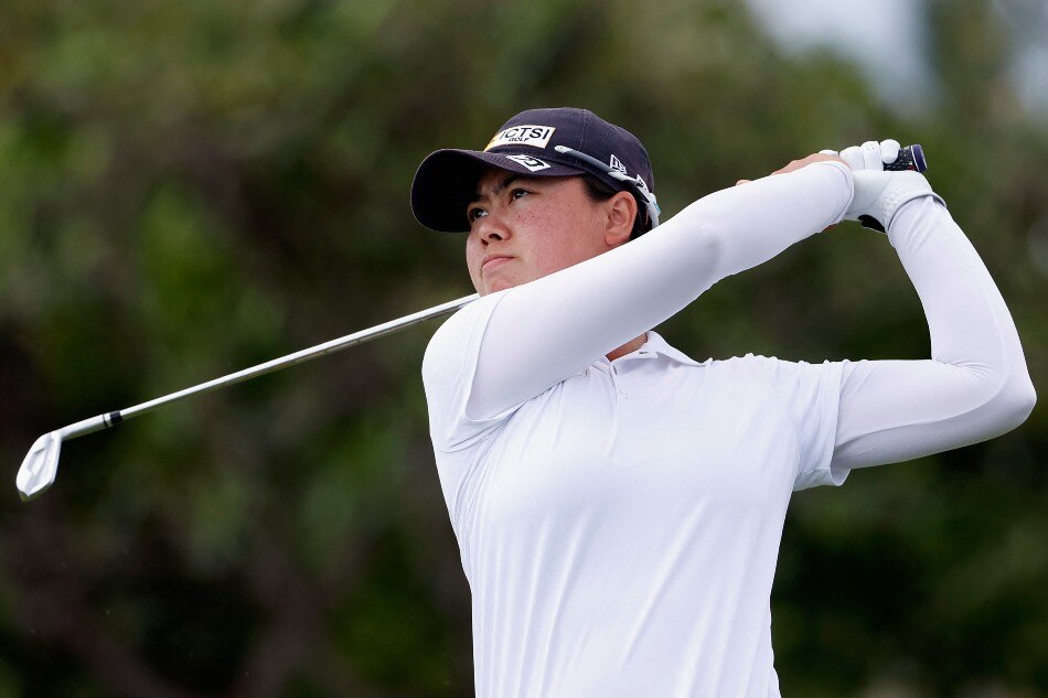 Yuka Saso plays a tee shot on the 12th hole during the third round of the LPGA LOTTE Championship at Kapolei Golf Club on April 16, 2021 in Kapolei, Hawaii. File photo. Christian Petersen, Getty Images/AFP.