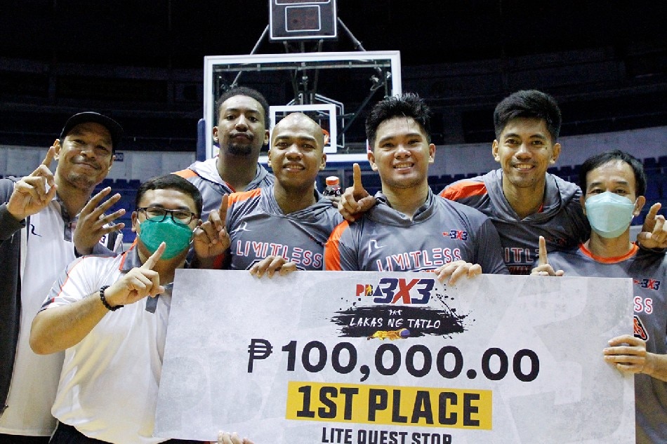 The Limitless App Masters are champions of Leg 3 of the PBA 3x3 Lakas ng Tatlo Second Conference. PBA Images.