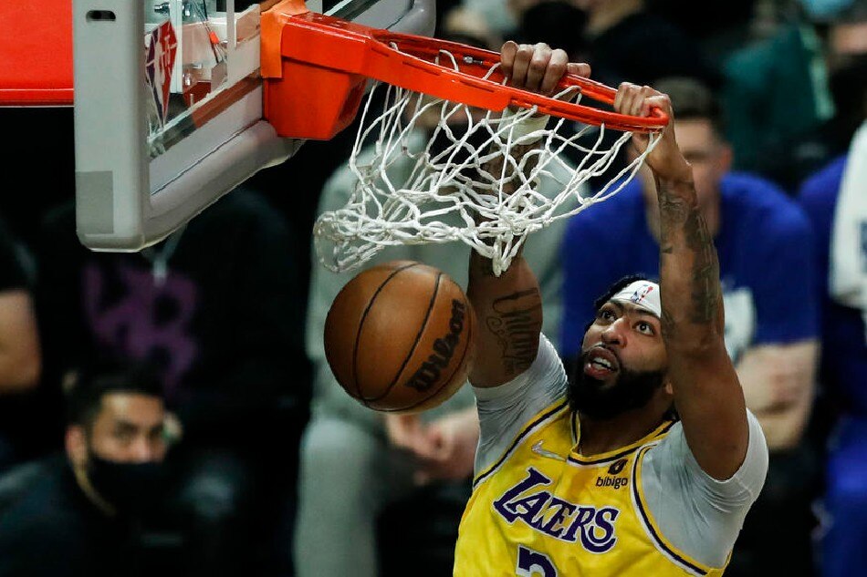 Lakers forward-center Anthony Davis in action against the Clippers February 3, 2022. Etienne Laurent, Shutterstock Out/EPA-EFE/file