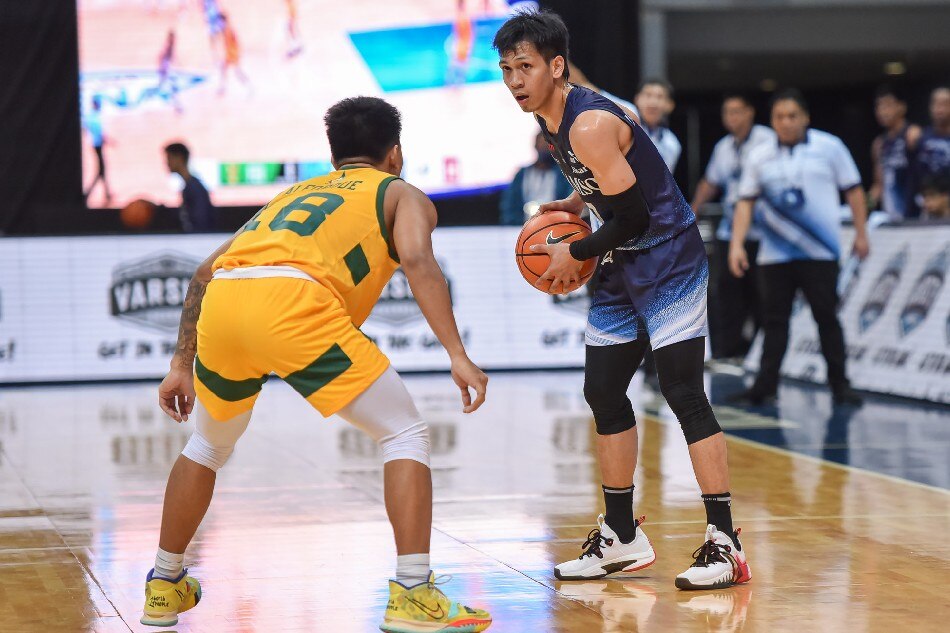 Adamson point guard Jerom Lastimosa looks to make a play against FEU's Royce Alforque in their UAAP Season 84 second round game. UAAP Media.