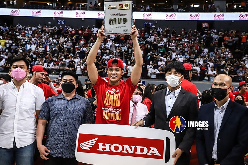 Barangay Ginebra guard Scottie Thompson, the MVP of the 2021 PBA Governors' Cup Finals. PBA Images.