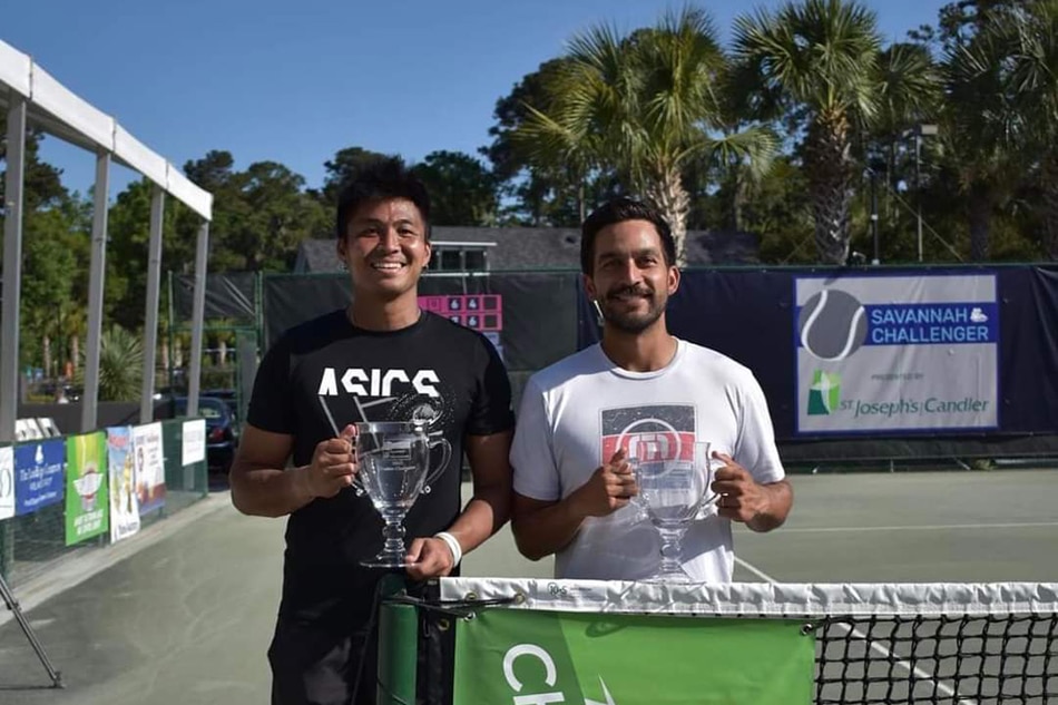 Ruben Gonzales and Treat Huey of the Philippines won the 2022 Savannah Challenger doubles title. Photo courtesy of Savannah Challenger on Instagram.