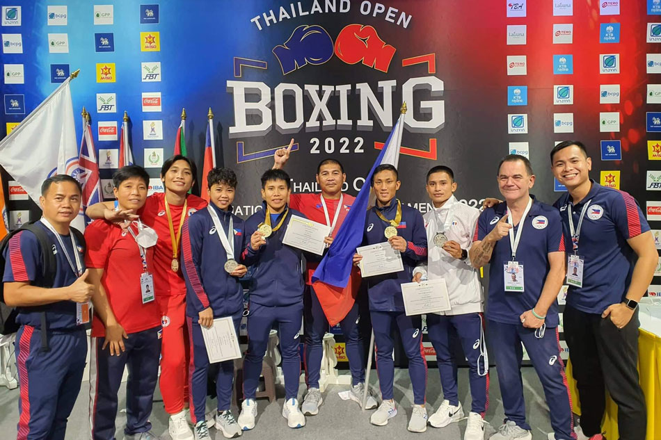 The Philippine boxing team after the Thailand Open. Handout photo.