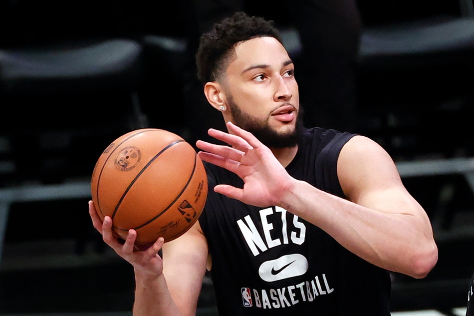 Brooklyn Nets guard Ben Simmons of Australia warms up before Game 3 of their NBA NBA Eastern Conference first round playoff series against the Boston Celtics at the Barclays Center in Brooklyn, New York, USA, 23 April 2022. Jason Szenes, EPA-EFE.