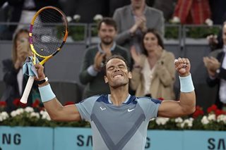 Tennis: Nadal wins on return from injury in Madrid