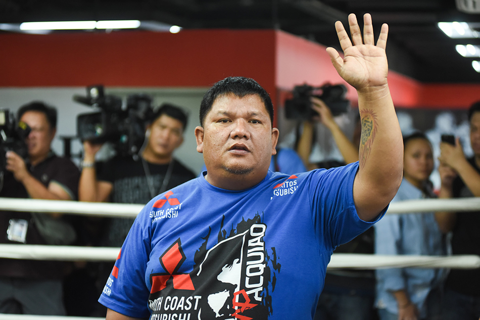 Senator Manny Pacquiao’s long-time coach Buboy Fernandez during a training session at the Elorde Gym in Pasay City on June 6, 2019. George Calvelo, ABS-CBN News/File photo