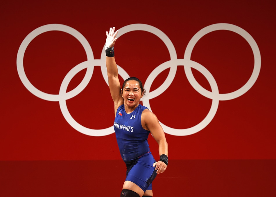 Hidilyn Diaz of the Philippines reacts in the Women's 55kg Snatch during the Weightlifting events of the Tokyo 2020 Olympic Games at the Tokyo International Forum in Tokyo, Japan, 26 July 2021. File photo.  Jeon Heon-Kyun, EPA-EFE