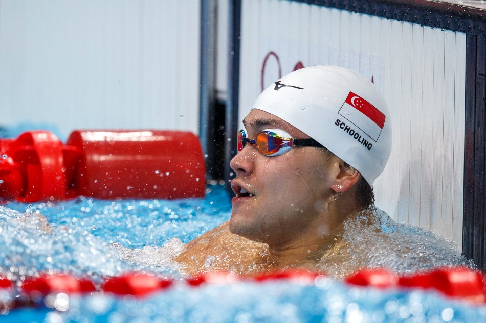Joseph Schooling of Singapore reacts after competing in the men's 100m Freestyle heats during the Swimming events of the Tokyo 2020 Olympic Games at the Tokyo Aquatics Centre in Tokyo, Japan, 27 July 2021. File photo. Patrick B. Kraemer, EPA-EFE/