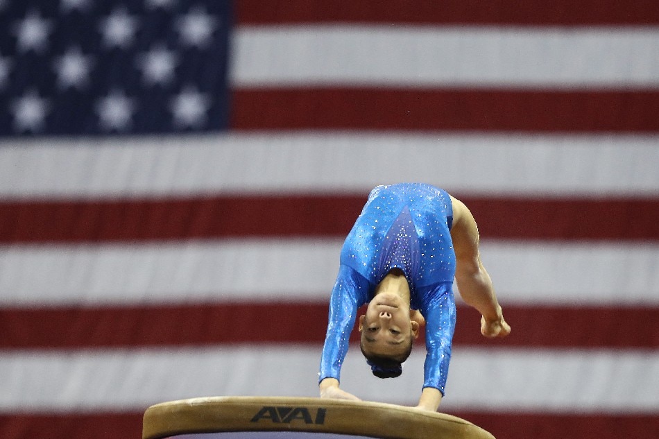Aleah Finnegan competes on the vault during the Senior Women's competition of the 2019 U.S. Gymnastics Championships at the Sprint Center on August 09, 2019 in Kansas City, Missouri. Jamie Squire, Getty Images/AFP