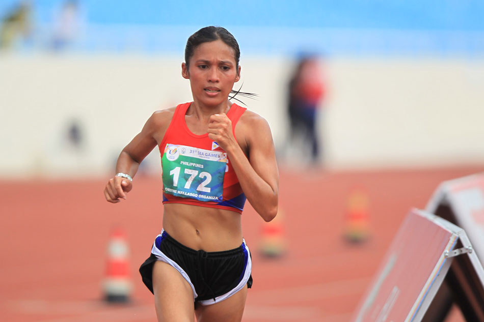 Christine Hallasgo during the women's marathon event of the Southeast Asian Games held in Hanoi, Vietnam. Hallasgo, 2019's gold medallist, placed silver in this year's edition of the biennial tilt. Courtesy: Philippine Sports Commission. 