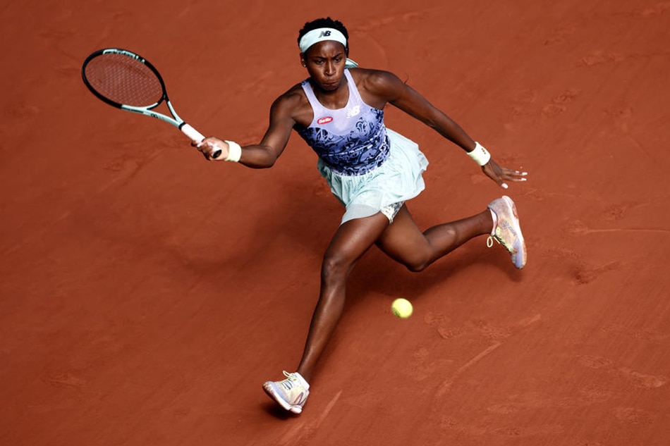 Coco Gauff plays Martina Trevisan of Italy in their women’s semifinal match at the French Open in Paris, June 2, 2022. Yoan Valat, EPA-EFE