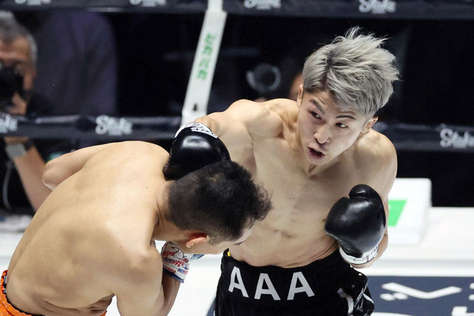 Naoya Inoue of Japan (R) in action against Nonito Donaire of the Philippines during the bantamweight unification title fight at the Saitama Super Arena in Saitama, Japan, on June 7, 2022. EPA-EFE/Jiji Press/file 