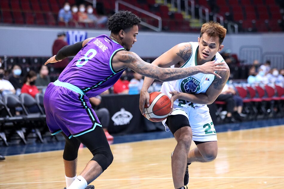 Bonbon Batiller (23) was the latest TerraFirma player to join the injured list. PBA Images.