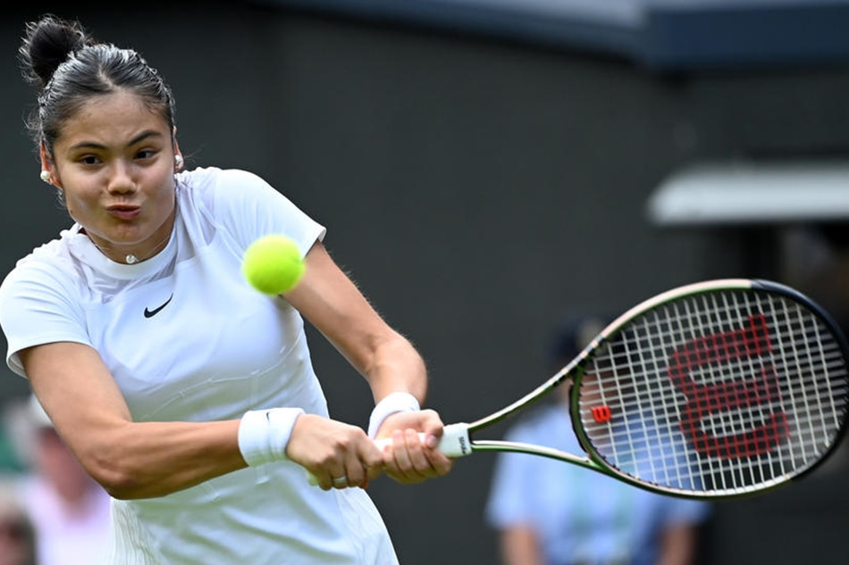 Emma Raducanu of Great Britain in action during the first round of the Wimbledon Championships, on June 27, 2022. Andy Rain, EPA-EFE