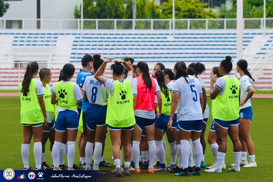 The Philippine women's national football team in training. Photo courtesy of the PWNT.