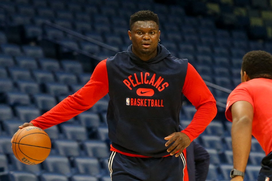 Zion Williamson #1 of the New Orleans Pelicans warms up prior to the game against the LA Clippers on November 19, 2021 at the Smoothie King Center in New Orleans, Louisiana. File photo. Layne Murdoch Jr., NBAE via Getty Images/AFP.