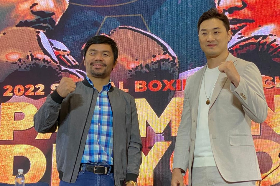 Manny Pacquiao and DK Yoo during the formal announcement of their exhibition bout. Dennis Gasgonia, ABS-CBN News