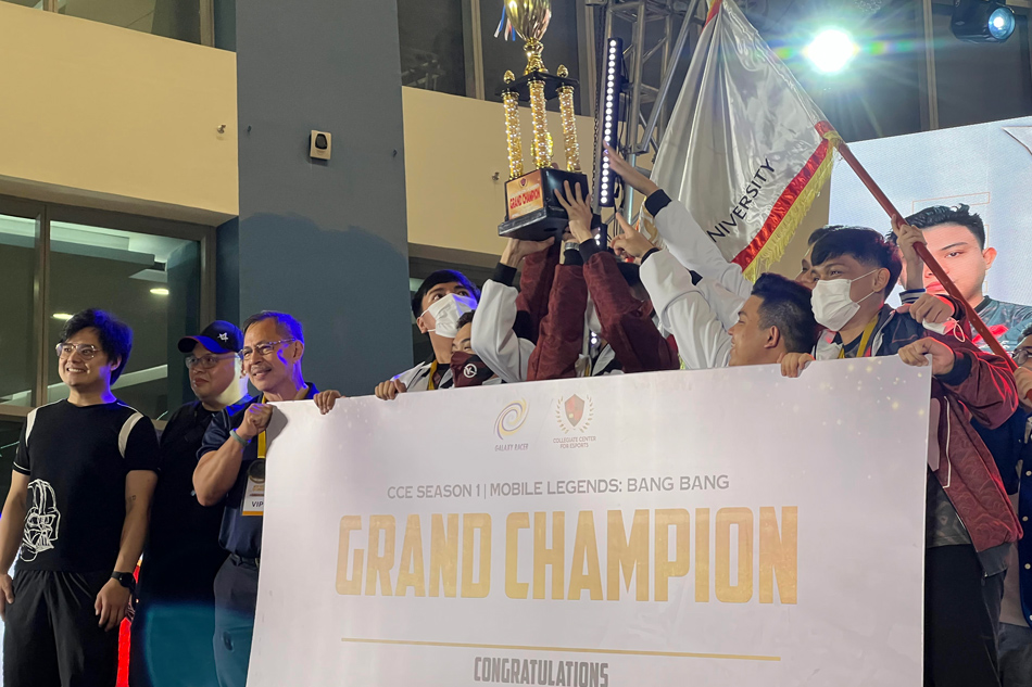 Lyceum of the Philippines University moments after they won the CCE title. Courtesy: CCE 