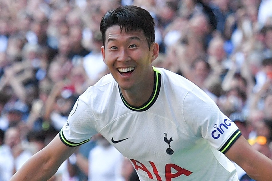 Heung-Min Son of Tottenham celebrates after assisting the second goal during the English Premier League soccer match between Tottenham Hotspur and Southampton FC in London, Britain, 06 August 2022. Vincent Mignott, EPA-EFE.