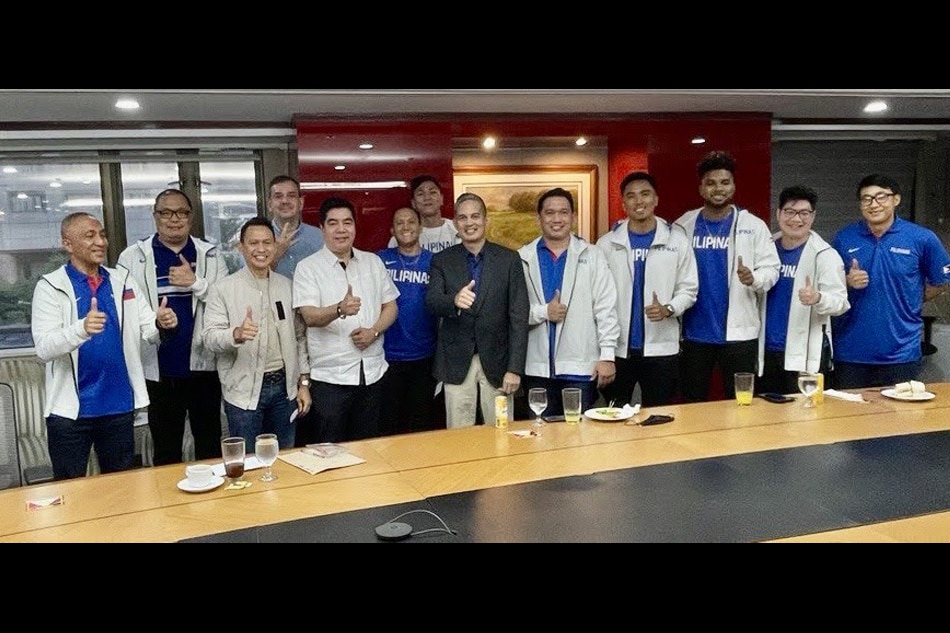 Members of the Gilas Pilipinas 3x3 team received cash bonuses from the Samahang Basketbol ng Pilipinas following their fourth-place finish in the 2022 FIBA 3x3 Asia Cup. Handout photo