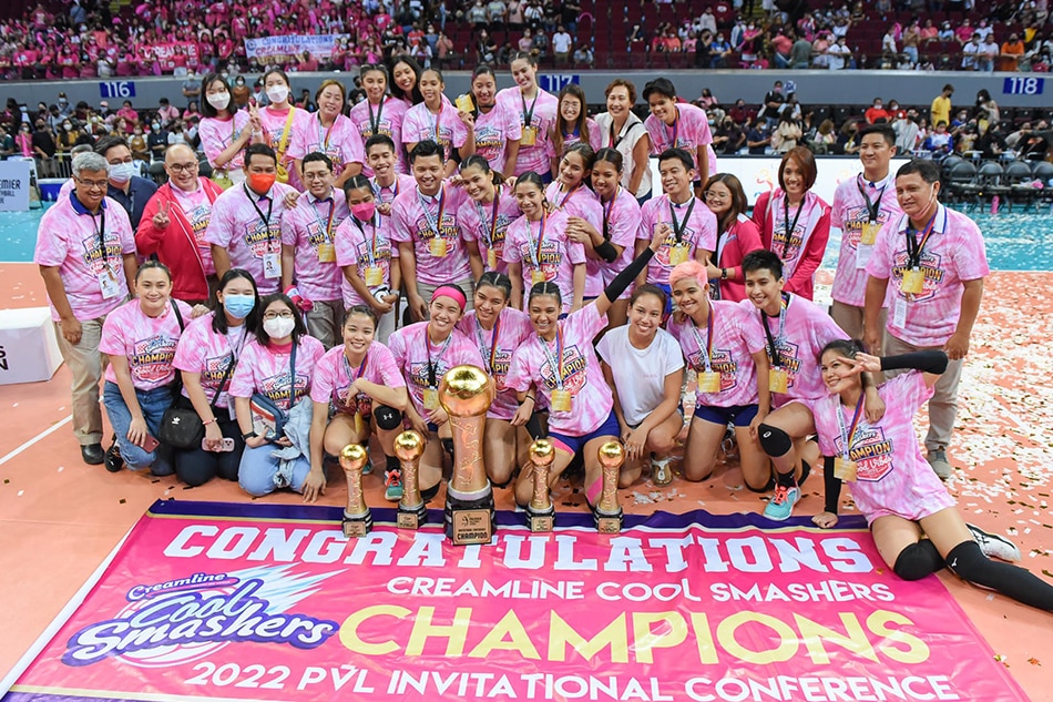 The Creamline Cool Smashers are champions of the PVL Invitational Conference. PVL Media.