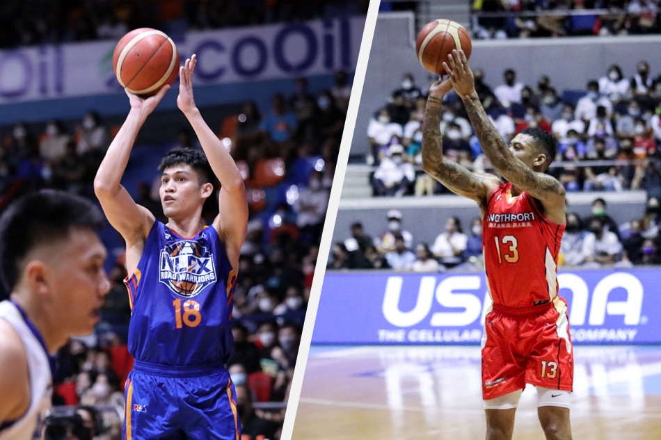 NLEX's Calvin Oftana and NorthPort's Jamie Malonzo were among the players who joined Gilas Pilipinas practice on Monday night. PBA Images.