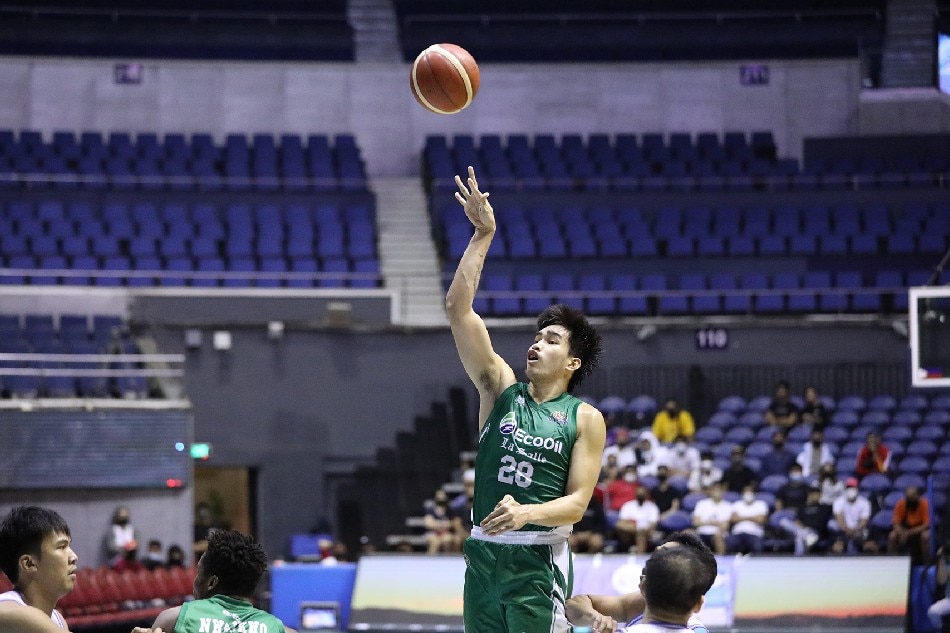Kevin Quiambao nailed the dagger jump shot in La Salle's win against Marinerong Pilipino. PBA Images.