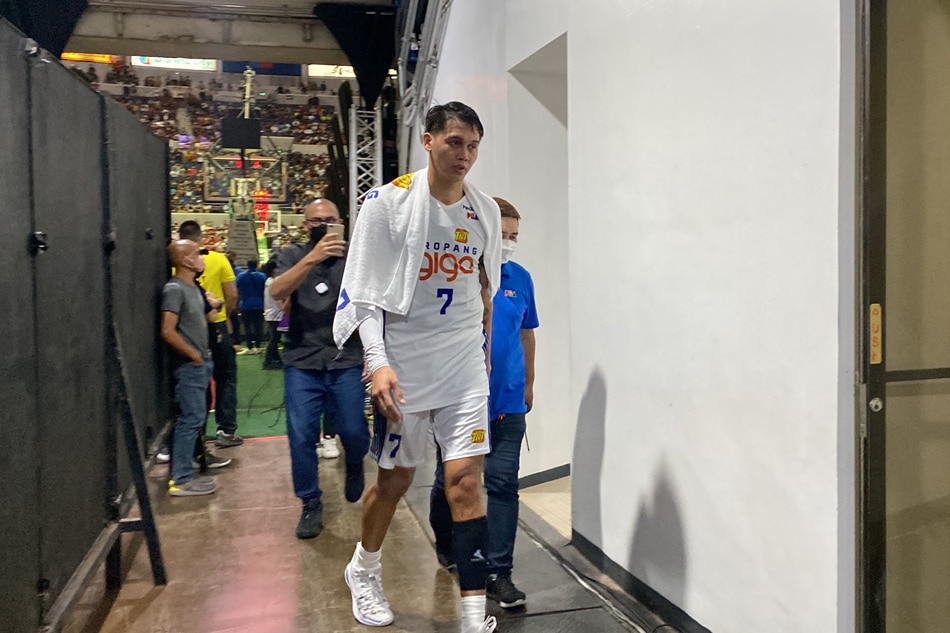 TNT center Poy Erram heads to the locker room after being ejected. Camille B. Naredo, ABS-CBN News.