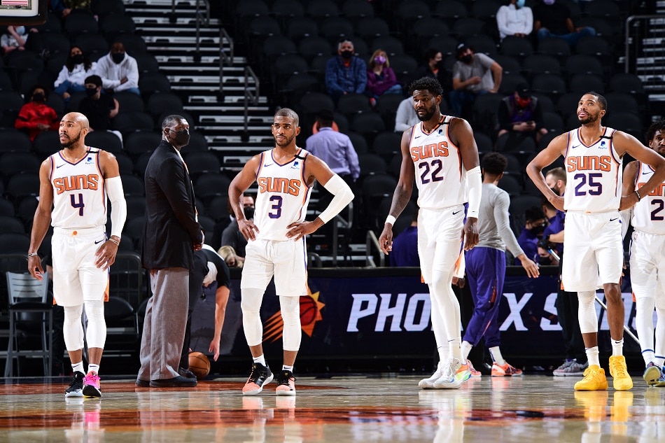 Suns players during a game against the Grizzlies on March 15, 2021. Michael Gonzales, NBAE via Getty Images/AFP/file