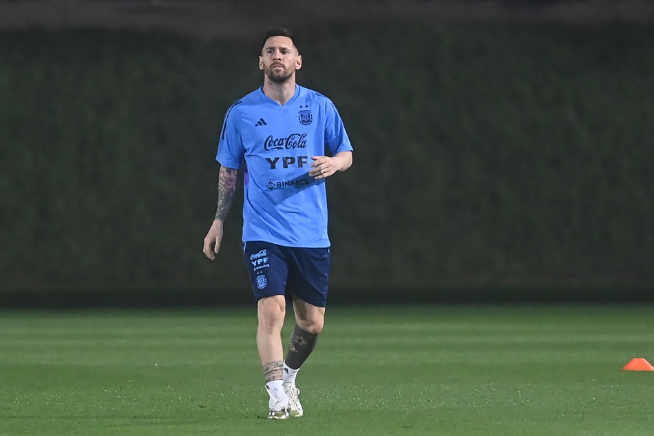 Lionel Messi of Argentina warms up during a training session in Doha, Qatar, 19 November 2022. The FIFA World Cup 2022 will take place from 20 November to 18 December 2022 in Qatar. Neil Hall, EPA-EFE.
