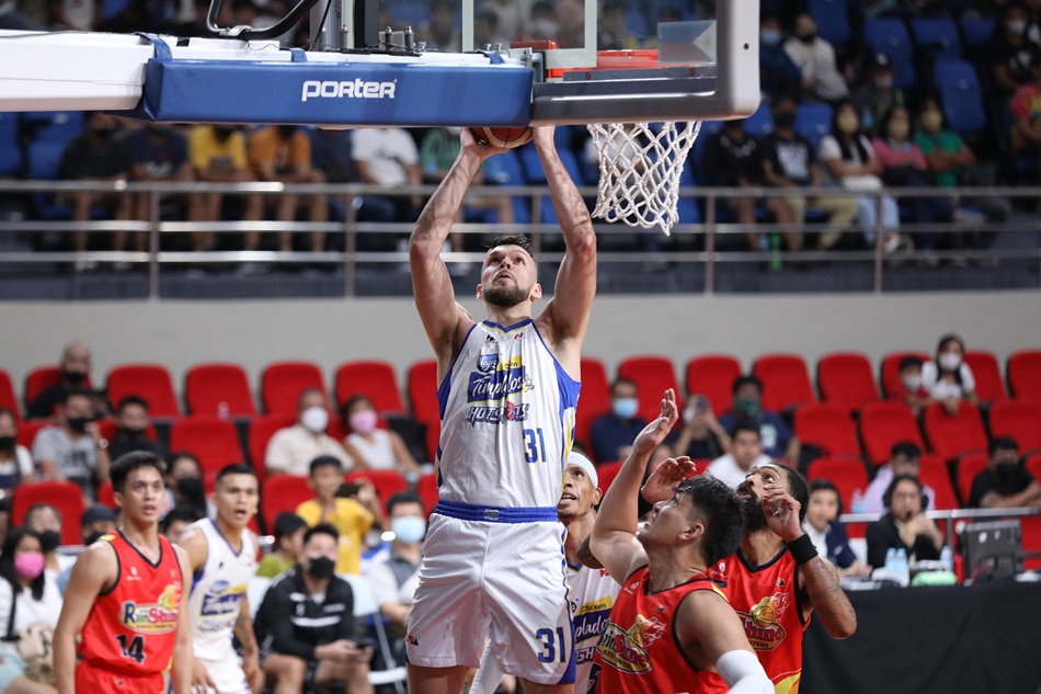 Nick Rakocevic finished with a double-double for the No. 2 seed Chicken Timplados Hotshots on Friday. PBA Media Bureau