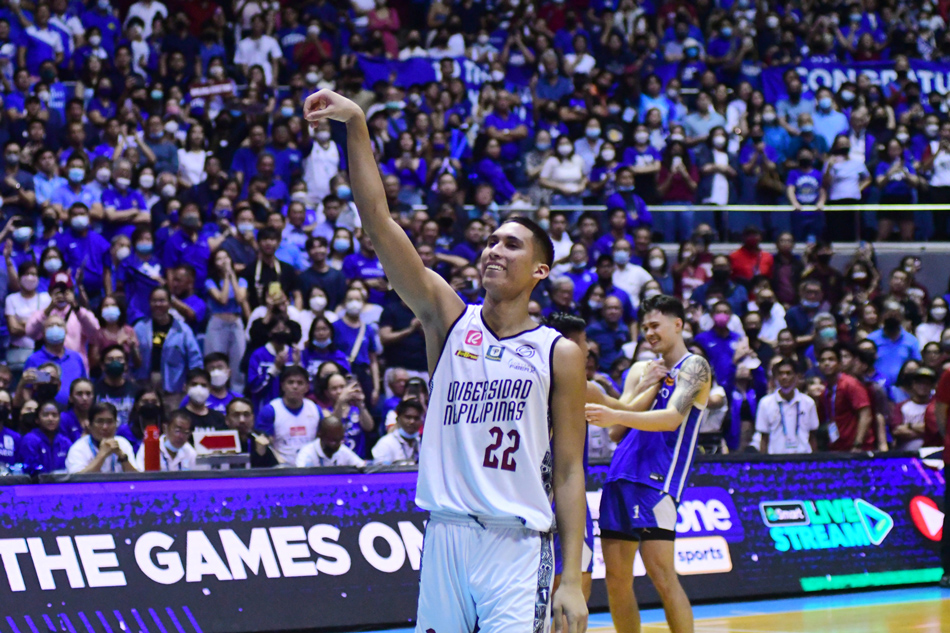 Zavier Lucero takes a free throw for the UP Fighting Maroons with seven-tenths of a second left in Game 3 of the UAAP Season 85 Finals. Mark Demayo, ABS-CBN News.