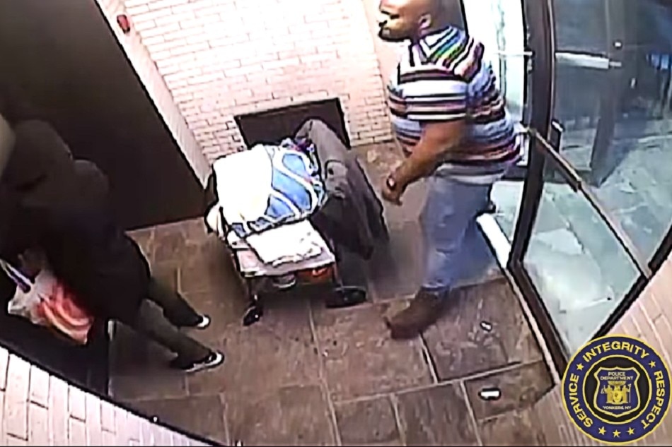 Still image from the surveillance video released by the Yonkers Police Department