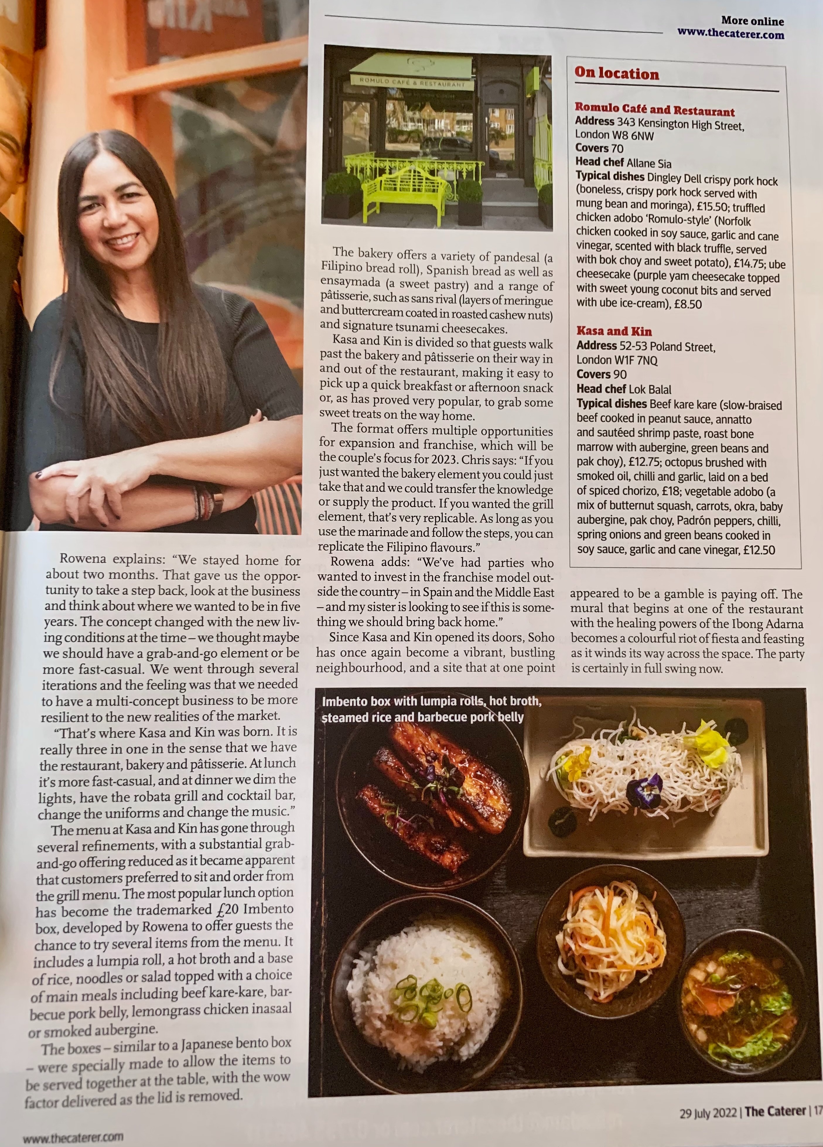 The Caterer feature