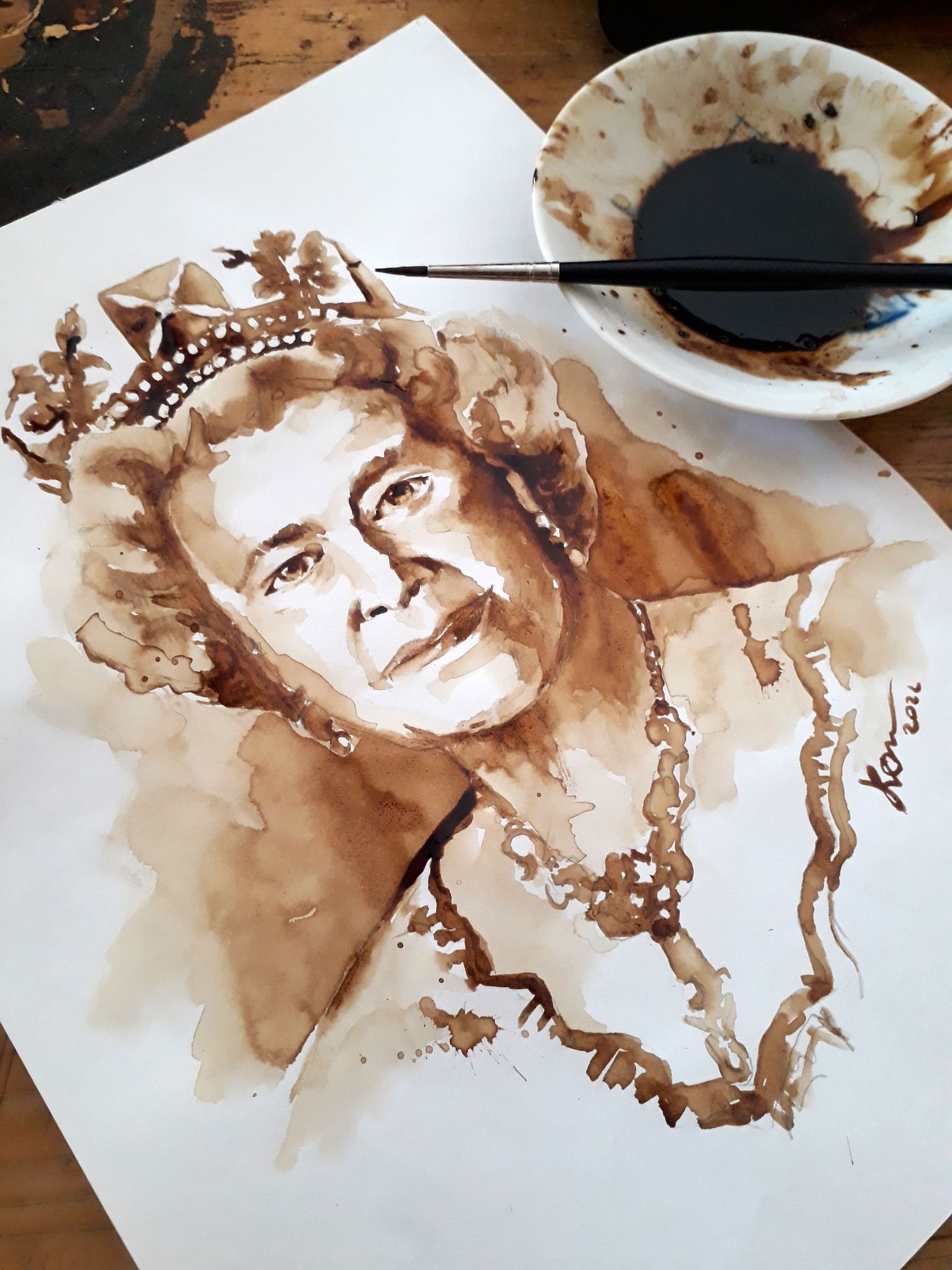 QE2 coffee portrait 