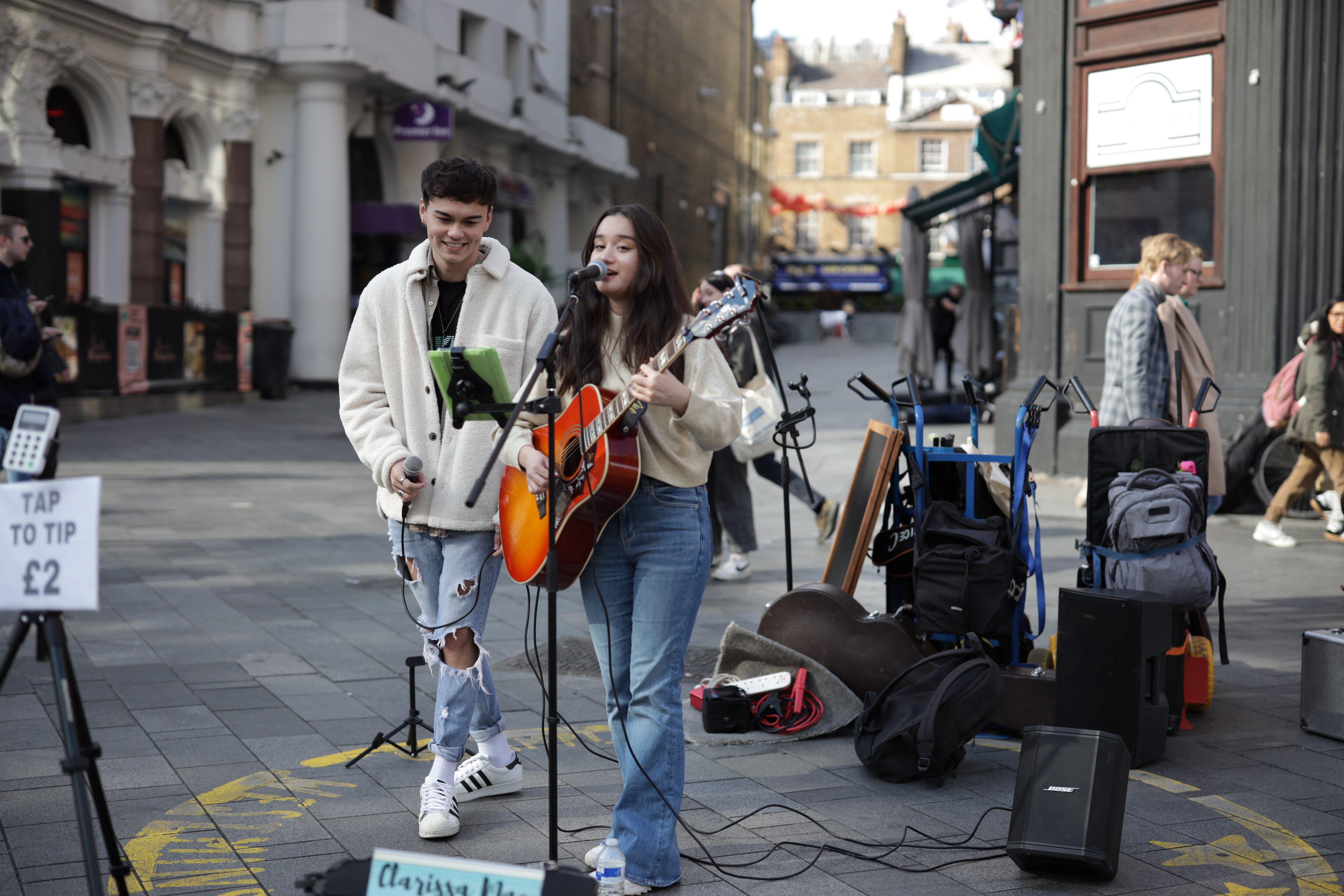 Busking in the streets