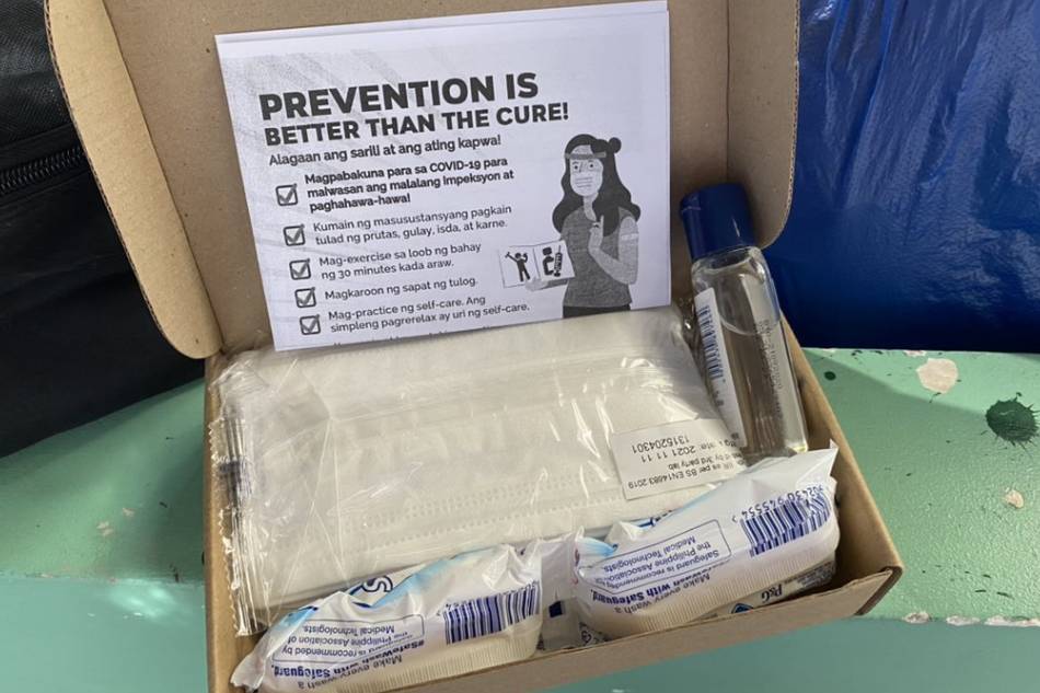 The DOH Kalinga care kit. Photo by Wena Cos, ABS-CBN News