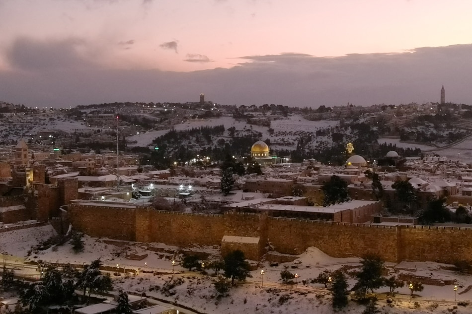 It snows in Old Jerusalem