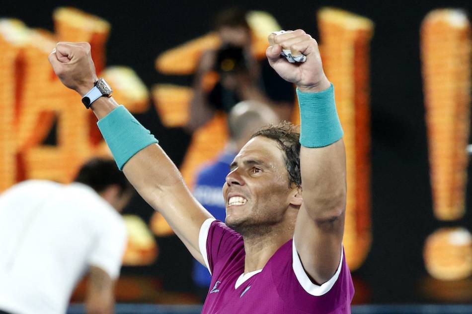 Spain's Rafael Nadal celebrates winning his semi final match against Italy's Matteo Berrettini. Asanka Brendon Ratnayake, Reuters