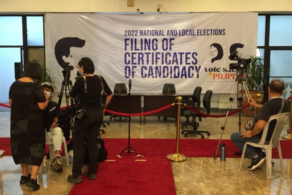 The Commission on Elections office in Intramuros, Manila prepares to receive filers for withdrawal of candidacy and substitution of aspirants for national positions for the May 2022 elections, on Nov. 12, 2021. Ina Reformina, ABS-CBN News/File
