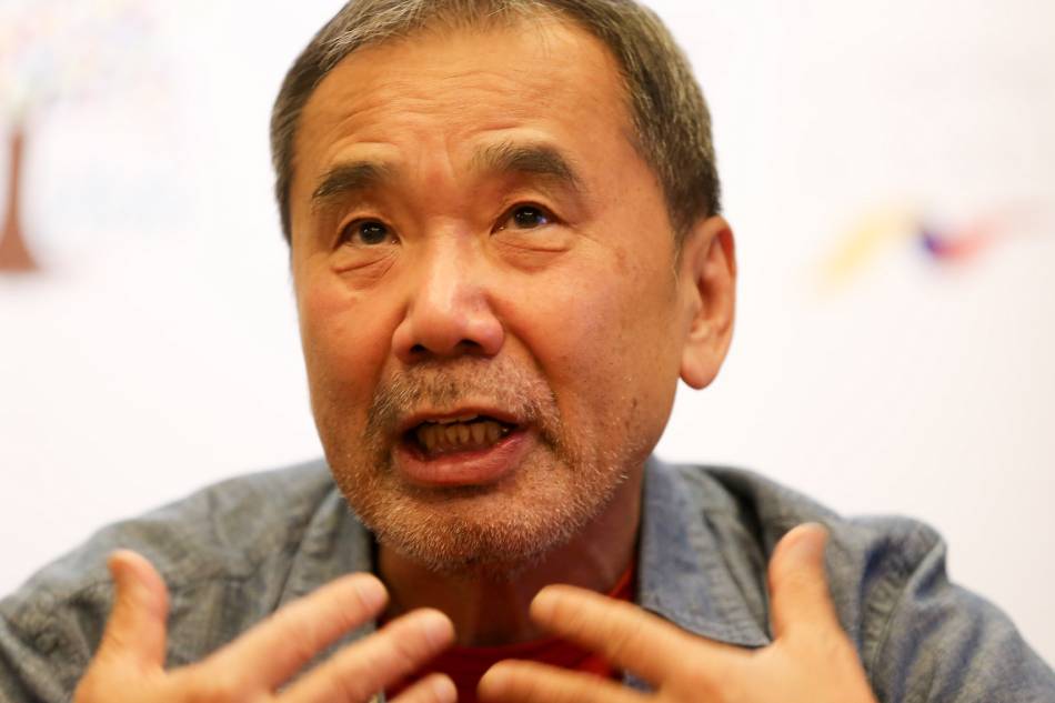 Japanese novelist Haruki Murakami speaks in Quito, Ecuador, Nov. 8, 2018. Jose Jacome, EPA-EFE